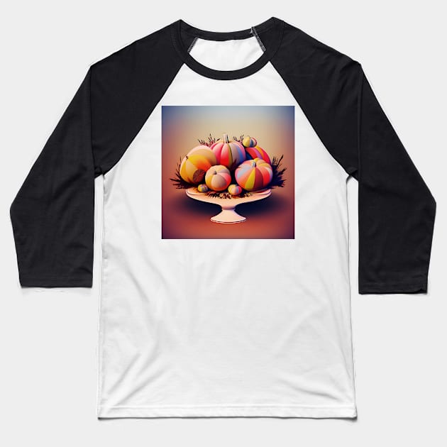 Whimsical Pumpkin Centerpiece Baseball T-Shirt by DANAROPER